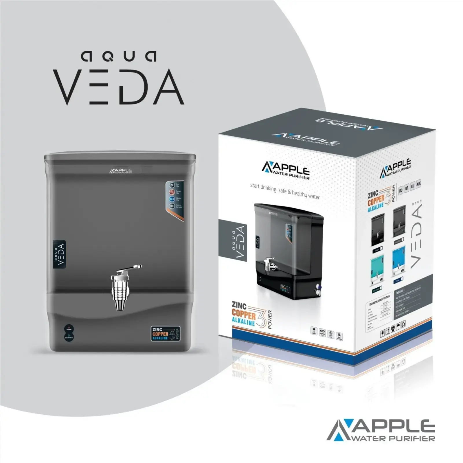 Aqua VEDA RO Water purifier- Elegant Black